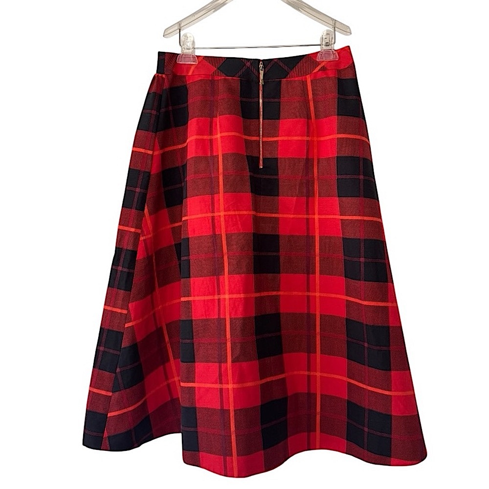 Kate Spade New York Woodland Festive Plaid Midi Skirt - Picture 3 of 5